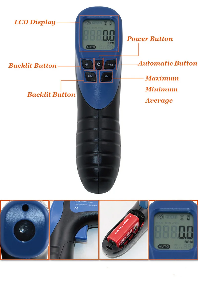 New 2.5-99999 Laser LCD Digital Tachometer High Quality Household Industrial Tachometer for Electric Motors Hand Tools
New 2.5-99999 Laser LCD Digital Tachometer High Quality Household Industrial Tachometer for Electric Motors Hand Tools