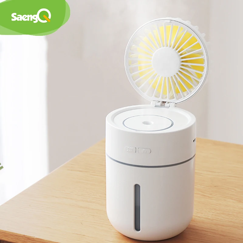 saengQ Battery Fan with Air Humidifier 400ML USB Aroma Essential Oil Diffuser 7Color Night Light ventilador Portable Table Fan
saengQ Battery Fan with Air Humidifier 400ML USB Aroma Essential Oil Diffuser 7Color Night Light ventilador Portable Table Fan