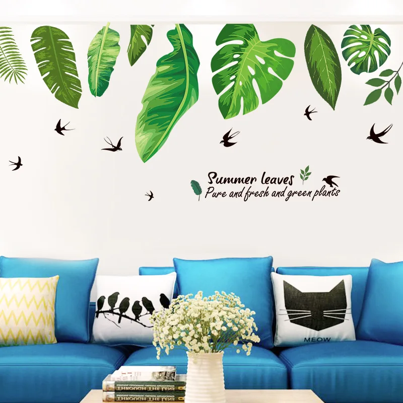 INKANEAR Natural Green Vivid Beautiful Seaside Leaf Pattern Wall Decoration Stickers for Bedroom TV Backdrop 
INKANEAR Natural Green Vivid Beautiful Seaside Leaf Pattern Wall Decoration Stickers for Bedroom TV Backdrop