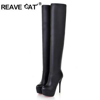 REAVE CAT Women over the knee boots Platform High heels Thin heels Fashion Sexy Female mujer botas Big size Black White QL4177
REAVE CAT Women over the knee boots Platform High heels Thin heels Fashion Sexy Female mujer botas Big size Black White QL4177