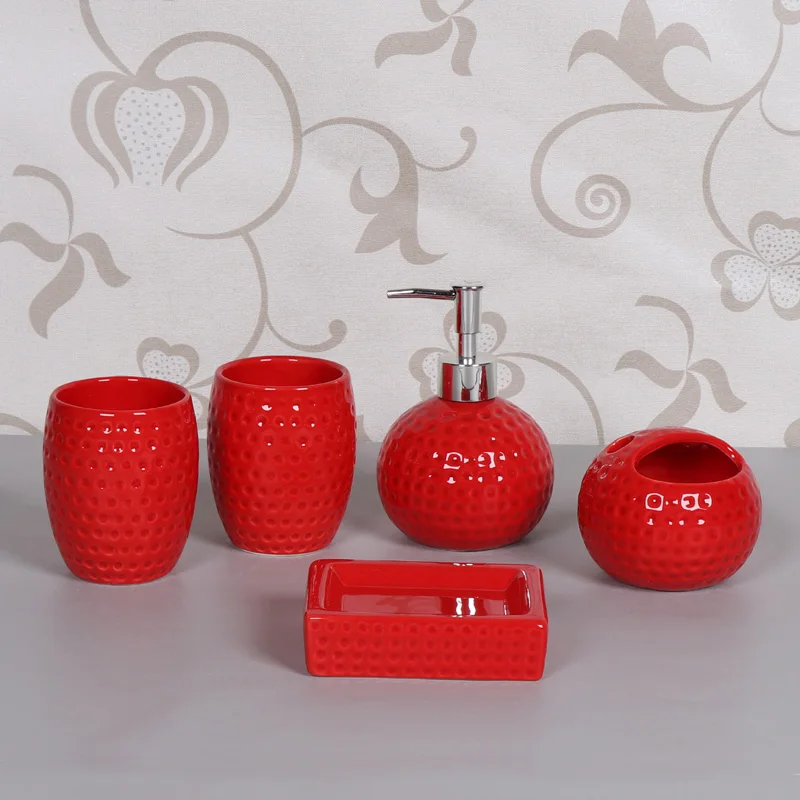 Five-piece European minimalist ceramic bathroom accessories wash set lotion bottle toothbrush holder soap box bathroom supplies
Five-piece European minimalist ceramic bathroom accessories wash set lotion bottle toothbrush holder soap box bathroom supplies
