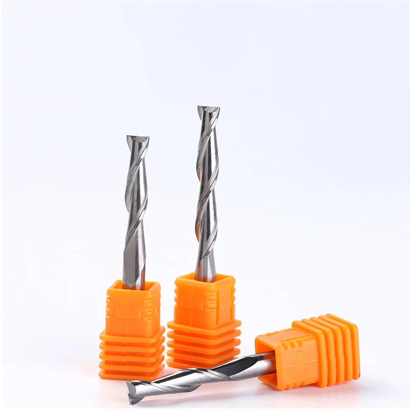 

1pc 8mm SHK Wood cutter CNC Router Bit 2 Flutes Spiral End Mill Double Flute Milling Cutter Spiral PVC Cutter CEL 32mm/42mm/52mm