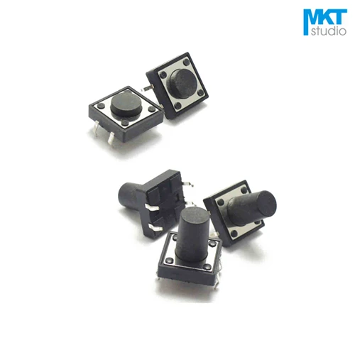 

100Pcs 12*12*4.3/4.5/5/5.5/6/6.5/7/7.5/8/8.5/9/9.5/10mm Through Hole Micro Push Button Tactile Tact Momentary Switch