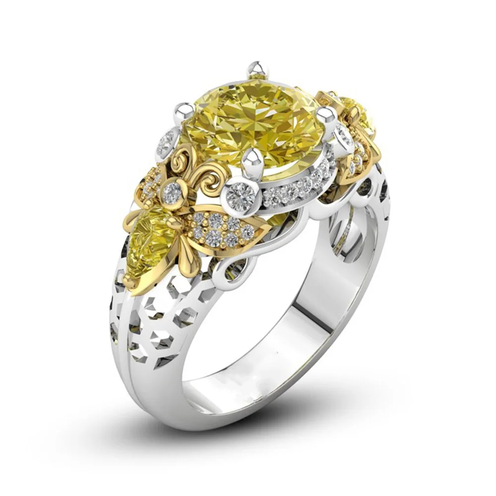 2018 Best Selling New Trendy Accessories Wedding Queen Silver Bee Gems Jewelry Yellow CZ Fashion Crystal Ring Size 6-10
2018 Best Selling New Trendy Accessories Wedding Queen Silver Bee Gems Jewelry Yellow CZ Fashion Crystal Ring Size 6-10
