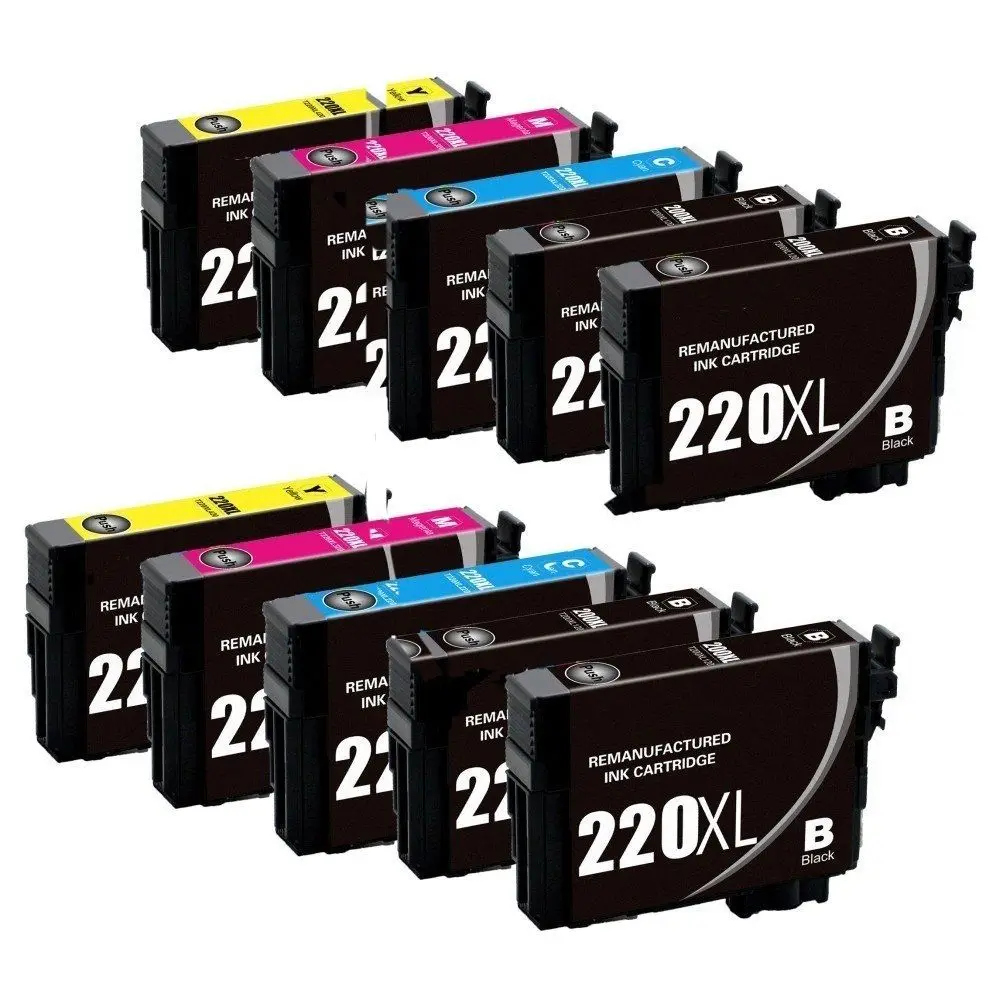 10x T220XL Remanufactured Ink Cartridges Compatible for Workforce WF2630 WF2650 WF2660
10x T220XL Remanufactured Ink Cartridges Compatible for Workforce WF2630 WF2650 WF2660
