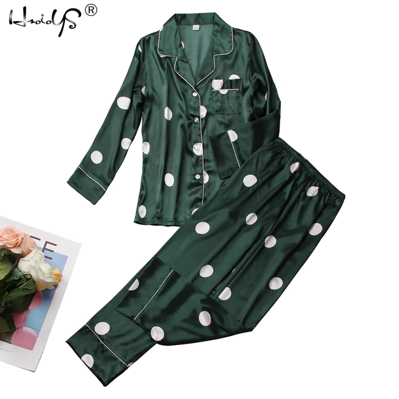 Polka Dot Print Pyjamas Set 2019 Spring Pijama Silk Long Sleeve Pajamas Sets With Pants for Women Satin Print Home Wear Feminino
Polka Dot Print Pyjamas Set 2019 Spring Pijama Silk Long Sleeve Pajamas Sets With Pants for Women Satin Print Home Wear Feminino