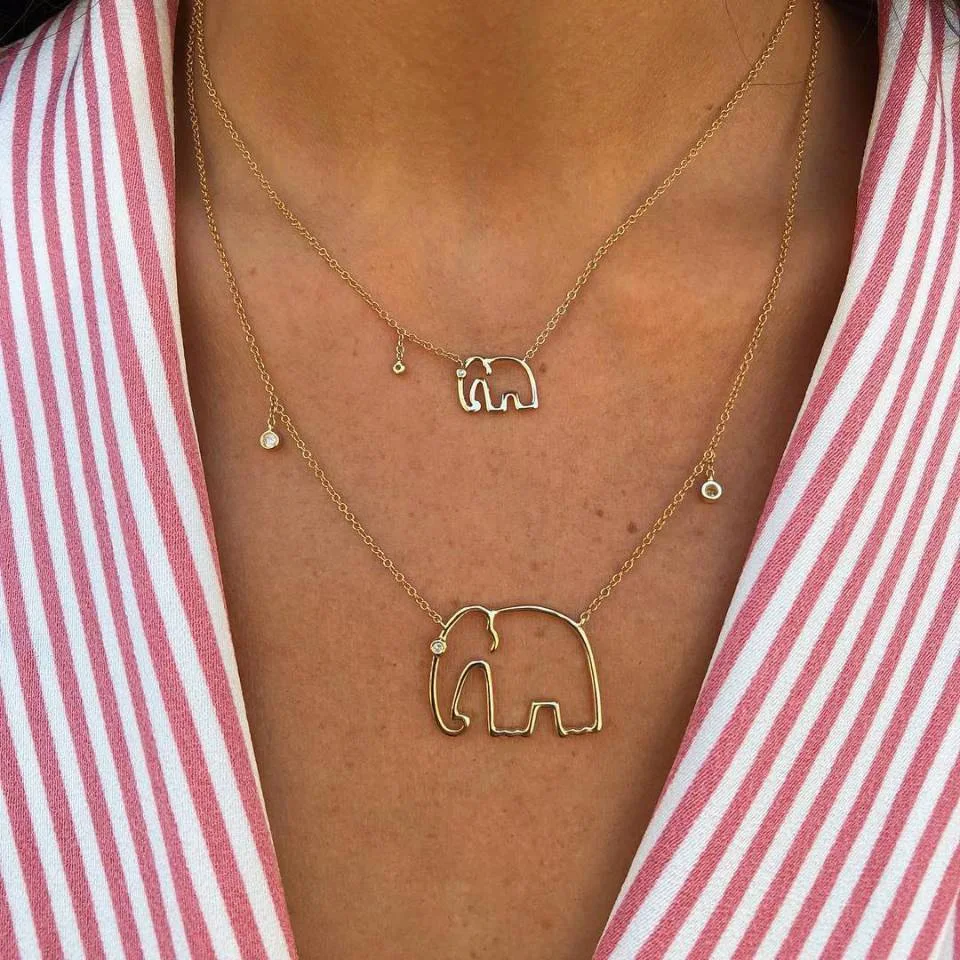 Vintage Women Fashion Hollow Elephant Multilayer Pendant Cute Animal Choker Necklace Bohemia Jewelry Christmas Gift
Vintage Women Fashion Hollow Elephant Multilayer Pendant Cute Animal Choker Necklace Bohemia Jewelry Christmas Gift