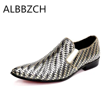 New mens weave formal dress shoes genuine leather luxury gold color wedding shoes men flats office for male work shoes big yards
New mens weave formal dress shoes genuine leather luxury gold color wedding shoes men flats office for male work shoes big yards