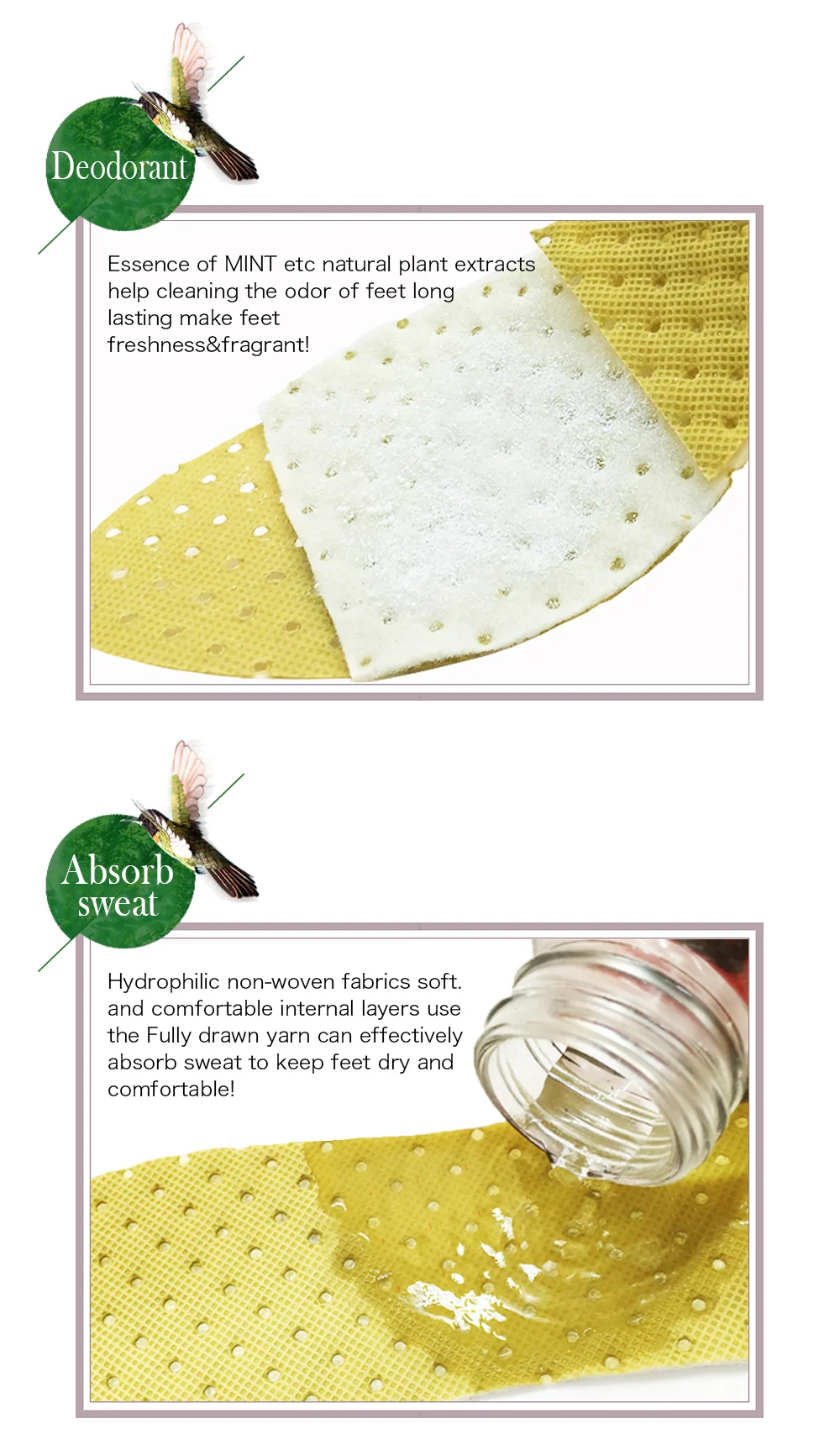 PCSsole deodorant insoles light weight mint herbal shoes pad absorb sweat breathable shoes pad cushion A1004 12