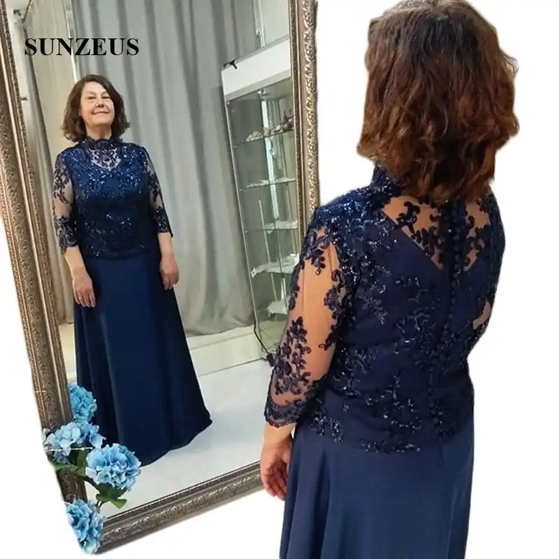 navy blue plus size mother of the groom dress