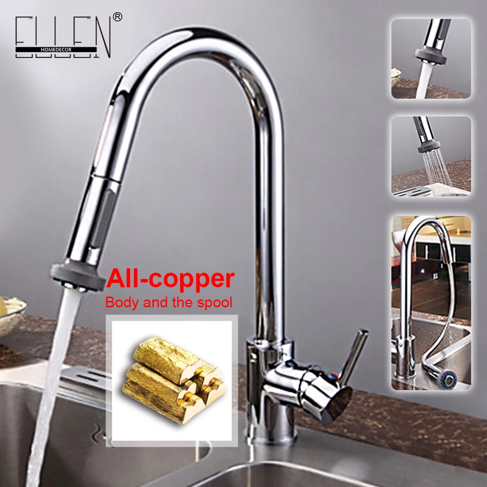 Kitchen Faucets Pull Out Kitchen Taps Single Hole Handle Swivel 360 Degree hot and cold Water Silver Mixer Tap EK89019
Kitchen Faucets Pull Out Kitchen Taps Single Hole Handle Swivel 360 Degree hot and cold Water Silver Mixer Tap EK89019