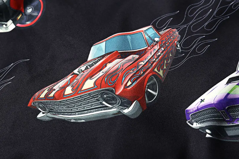 Racing Cars Fire Flame Print Shirts 5