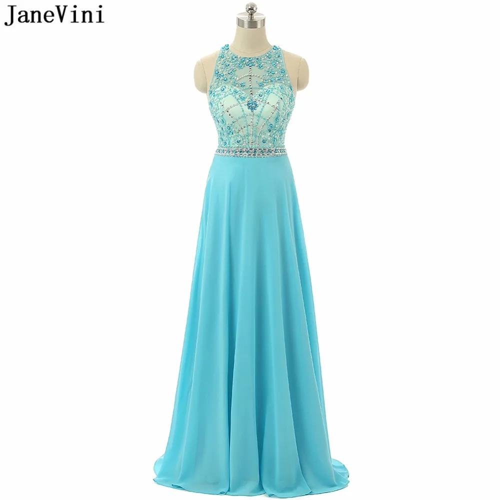 JaneVini Luxury Long Bridesmaid Dresses A Line Chiffon O Neck Beading Illusion Back Floor Length Prom Party Gowns Robe De Soiree
JaneVini Luxury Long Bridesmaid Dresses A Line Chiffon O Neck Beading Illusion Back Floor Length Prom Party Gowns Robe De Soiree