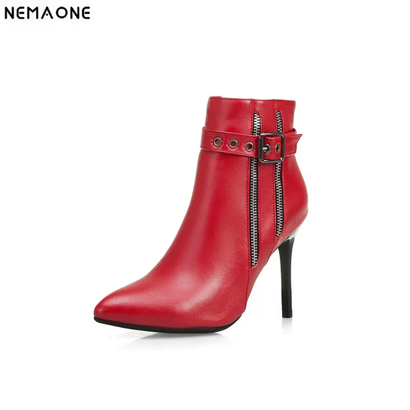 NEMAONE Women Ankle Boots High Heels party wedding Shoes Woman buckle zipper Ladies Boots Autumn Winter Warm boots
NEMAONE Women Ankle Boots High Heels party wedding Shoes Woman buckle zipper Ladies Boots Autumn Winter Warm boots