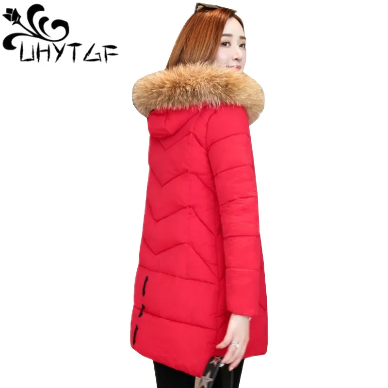 UHYTGF Parka Women Down jackets Fur collar Hooded Coat Winter Female Thicken Warm Long Jacket Cotton Padded Jackets Outwear 135
UHYTGF Parka Women Down jackets Fur collar Hooded Coat Winter Female Thicken Warm Long Jacket Cotton Padded Jackets Outwear 135