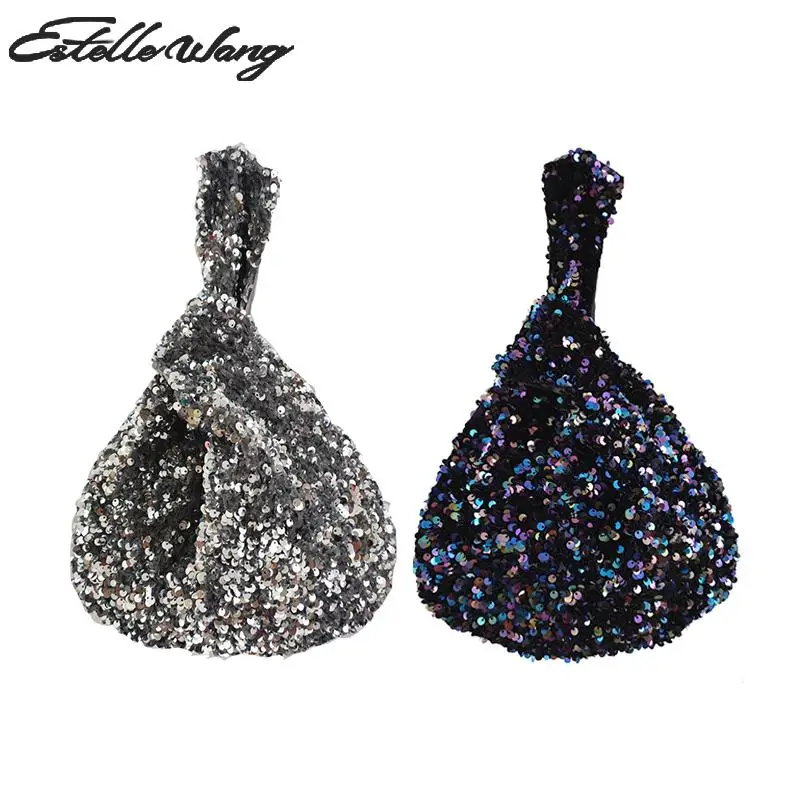 Fashion Japanese-style Knotted Wrist Bag Silver Sequins Small Handbags Simple Mobile Phone Key Small Bag Grid Handmade
Fashion Japanese-style Knotted Wrist Bag Silver Sequins Small Handbags Simple Mobile Phone Key Small Bag Grid Handmade