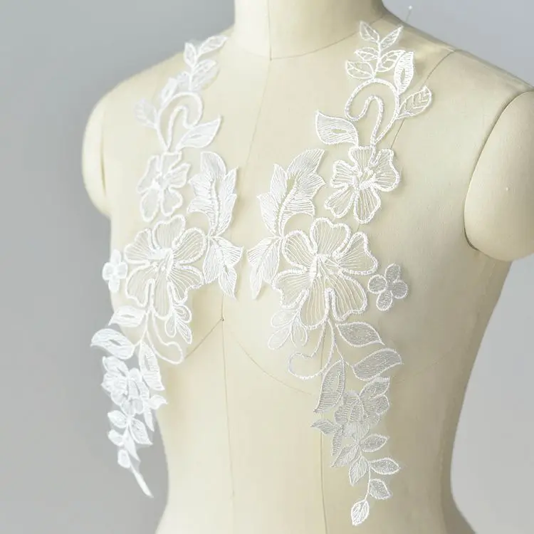 6 Pieces/3 Pairs 37x12.5cm Lace Embroidered Bridal Dress Wedding Decorative Sewing Lace Applique Trim Craft
6 Pieces/3 Pairs 37x12.5cm Lace Embroidered Bridal Dress Wedding Decorative Sewing Lace Applique Trim Craft