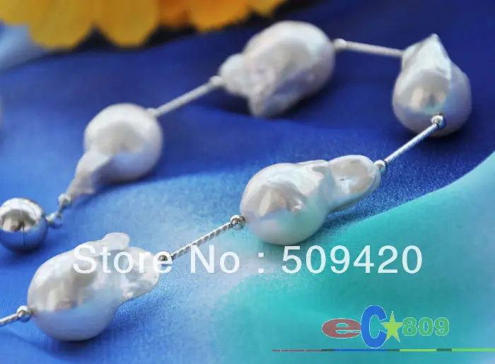 Shipping>>>Huge 20" 20mm white baroque KESHI REBORN PEARL SILVER NECKLACE (C0309)
Shipping>>>Huge 20" 20mm white baroque KESHI REBORN PEARL SILVER NECKLACE (C0309)