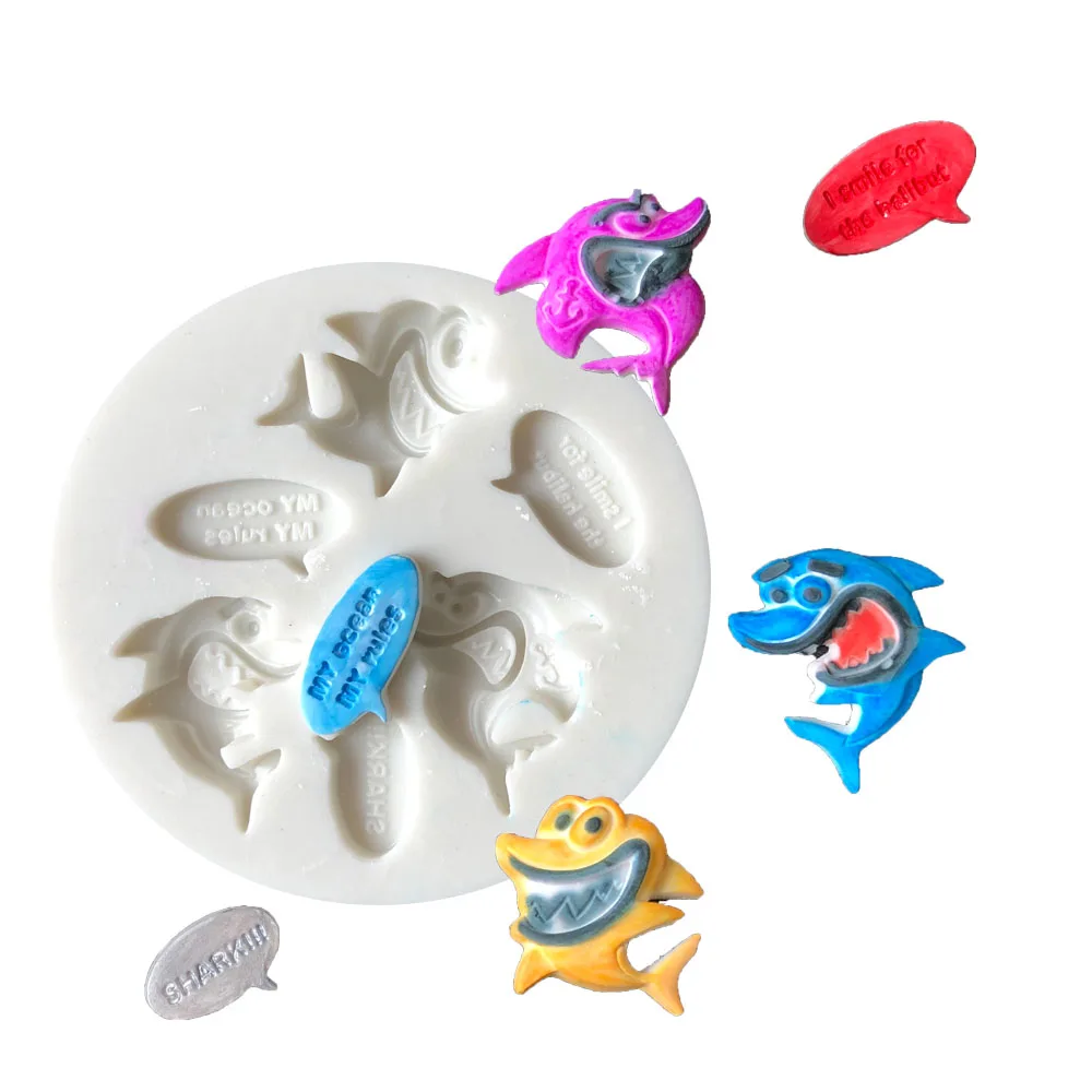 Shark expression shape fondant cake silicone mold chocolate fudge baking tool J171
Shark expression shape fondant cake silicone mold chocolate fudge baking tool J171