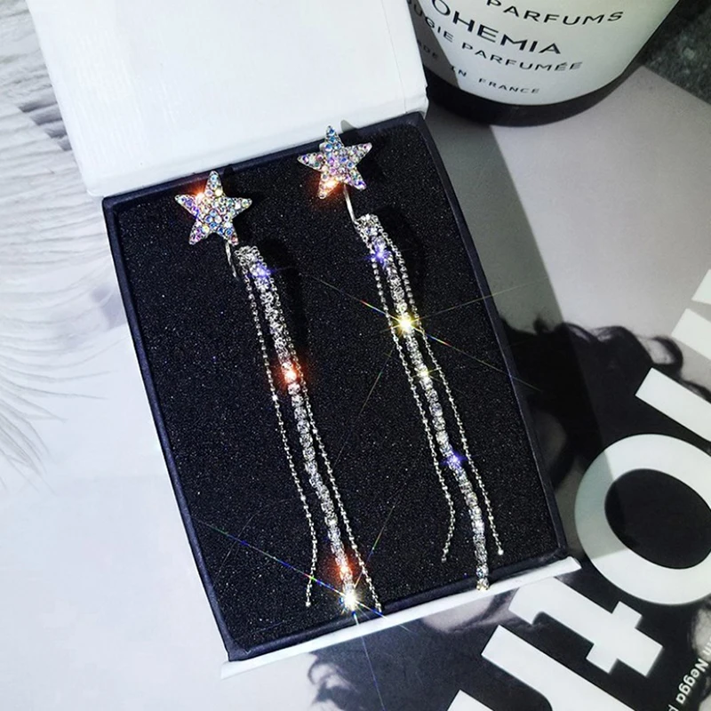 New Arrival Fashion Long Tassel Drop Earrings Luxury Gold Silver Color Rhinestone Earring For Women Party Drop Earring Hot Sale
New Arrival Fashion Long Tassel Drop Earrings Luxury Gold Silver Color Rhinestone Earring For Women Party Drop Earring Hot Sale