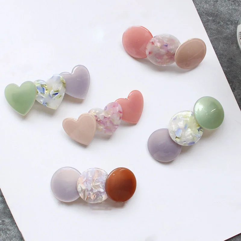 Lady's Korea Style Sweet Acetate Hair Clip Heart and Round Shape Hair Clip Barrette For Women Girls Hairpins Accessories
Lady's Korea Style Sweet Acetate Hair Clip Heart and Round Shape Hair Clip Barrette For Women Girls Hairpins Accessories