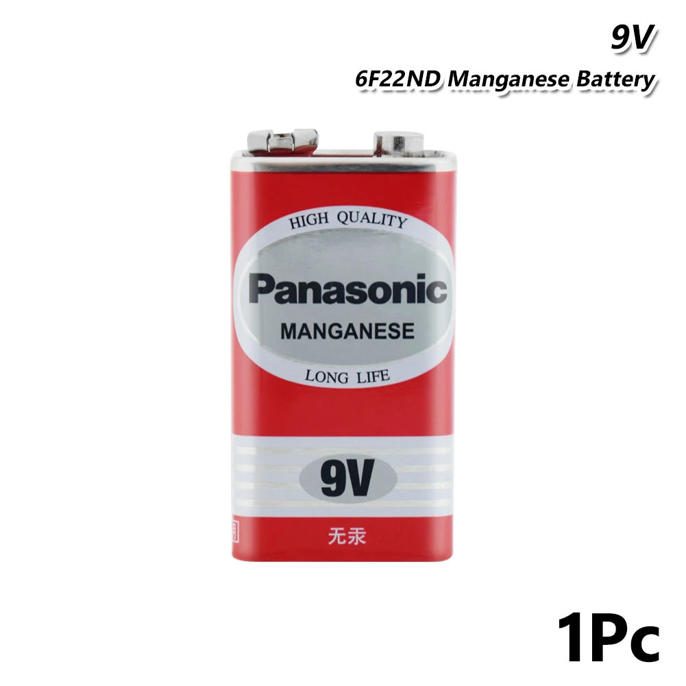 

Panasonic 9V 6F22ND PPP3 MN1604 6LR61 Battery Heavy Duty Dry Battery Non-rechargeable For Smoke Alarm Intercom Toy Camera Radio