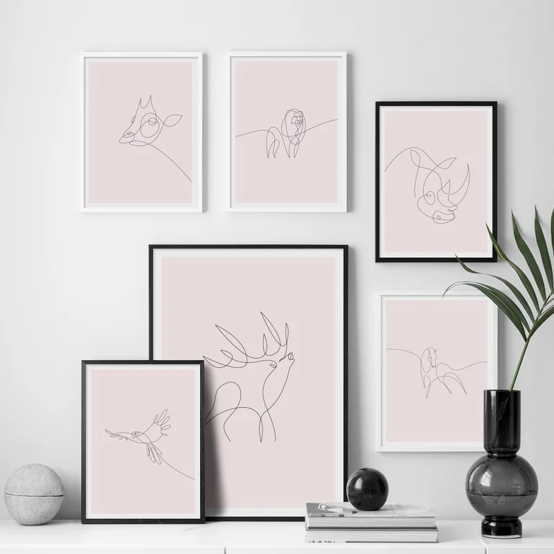 One Line Lion Giraffe Cow Elk Parrot Abstract Nordic Posters And Prints Wall Art Canvas Painting Wall Pictures For Living Room
One Line Lion Giraffe Cow Elk Parrot Abstract Nordic Posters And Prints Wall Art Canvas Painting Wall Pictures For Living Room