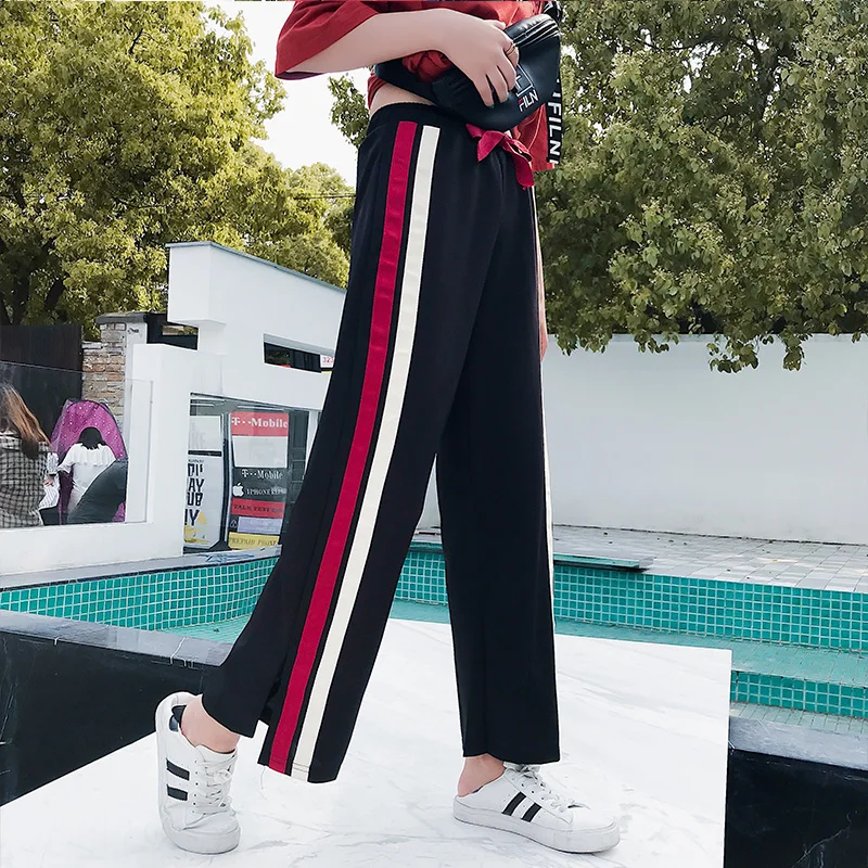 Women Side Split Fringe Wide-leg Pants Summer Elastic Nine Casual Loose Horn Straight School Uniform Trousers Original
Women Side Split Fringe Wide-leg Pants Summer Elastic Nine Casual Loose Horn Straight School Uniform Trousers Original