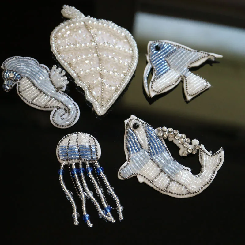 1pc handmade sea animals beaded patches for clothing DIY rhinestone sequins Sew on patch embroidery applique round parche ropa
1pc handmade sea animals beaded patches for clothing DIY rhinestone sequins Sew on patch embroidery applique round parche ropa