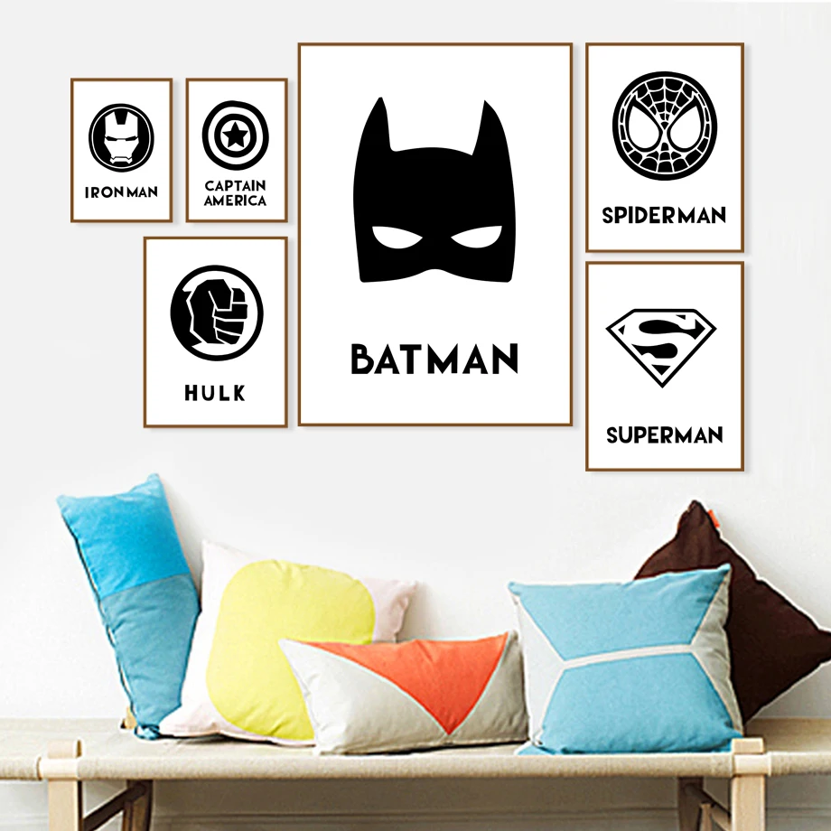 Batman Spider Man Captain America Superhero Wall Art Canvas Painting Nordic Posters And Prints Wall Pictures For Kids Room Decor
Batman Spider Man Captain America Superhero Wall Art Canvas Painting Nordic Posters And Prints Wall Pictures For Kids Room Decor