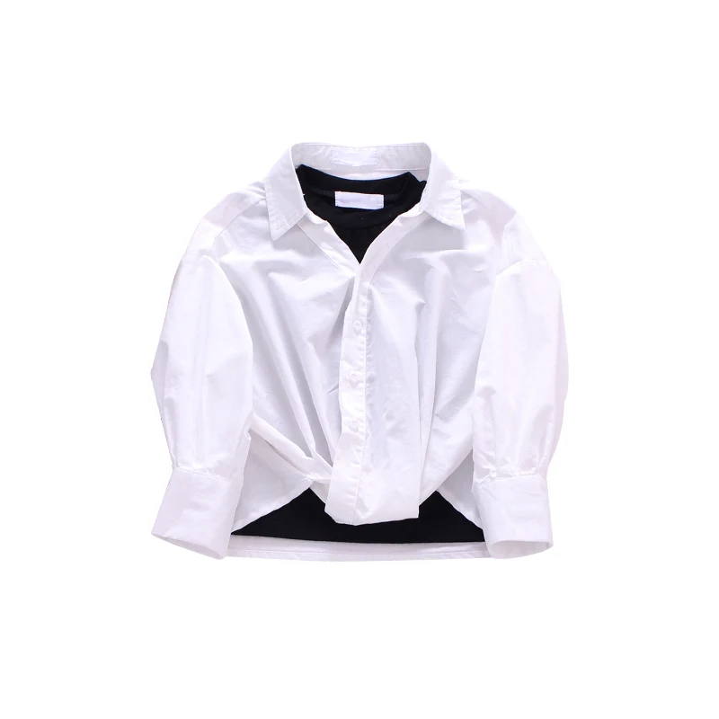 Baby girls shirt 2019 new hot trend children's wear falling shoulder sleeves loose long-sleeved shirt + black vest two-piece
Baby girls shirt 2019 new hot trend children's wear falling shoulder sleeves loose long-sleeved shirt + black vest two-piece