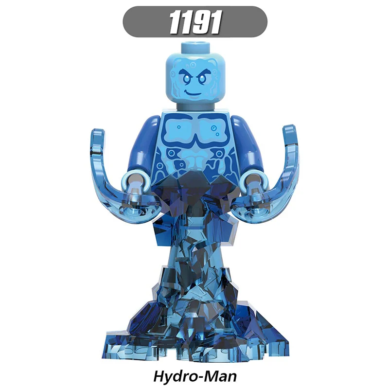 

Hydro-Man Marvel Spiderman Elementa The Amazing Spider-Man Peter Park Mysterio Nick Furry Happy Hogan MJ Building Blocks toys