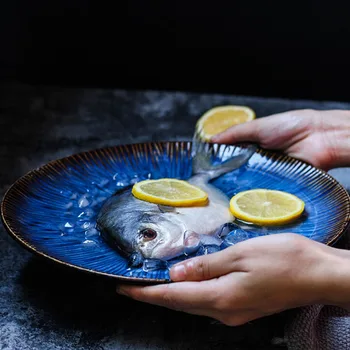 KINGLANG Creative Ceramic Deep Blue Food Steak Pasta Plate Salad Fish Dish Tableware
KINGLANG Creative Ceramic Deep Blue Food Steak Pasta Plate Salad Fish Dish Tableware