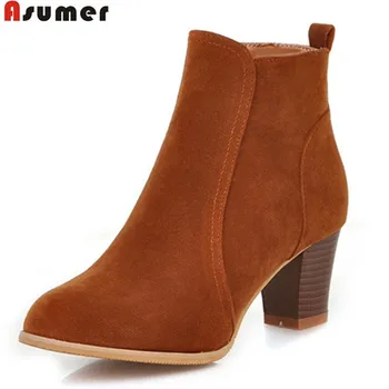 ASUMER 2020 hot sale new arrive women boots fashion flock ladies boots simple solid color zipper ankle boots big size 35-45
ASUMER 2020 hot sale new arrive women boots fashion flock ladies boots simple solid color zipper ankle boots big size 35-45