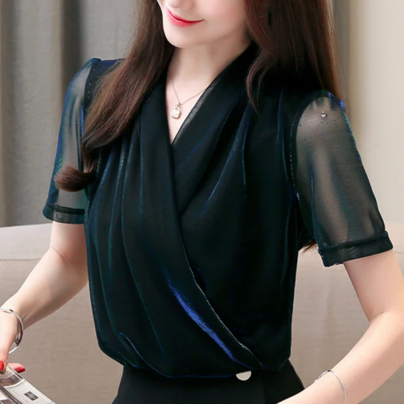 blusas femininas elegante women blouses 2019 v neck women blouse shirt short sleeve women shirts womens tops and blouses B433
blusas femininas elegante women blouses 2019 v neck women blouse shirt short sleeve women shirts womens tops and blouses B433