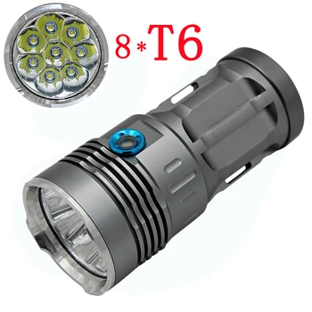 Ultra Bright 8500Lumens 8x XM-L T6 LED Flashlight flashlamp 3 Modes Torchs Lantern Flash Light for Outdoor Camping
Ultra Bright 8500Lumens 8x XM-L T6 LED Flashlight flashlamp 3 Modes Torchs Lantern Flash Light for Outdoor Camping
