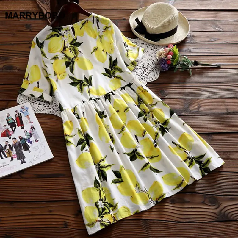 Summer Women Short Sleeve Floral Dress 2019 Female Casual O-neck Party Dress Harajuku Kawaii Lemon Printed Beach Dress Sundress 
Summer Women Short Sleeve Floral Dress 2019 Female Casual O-neck Party Dress Harajuku Kawaii Lemon Printed Beach Dress Sundress