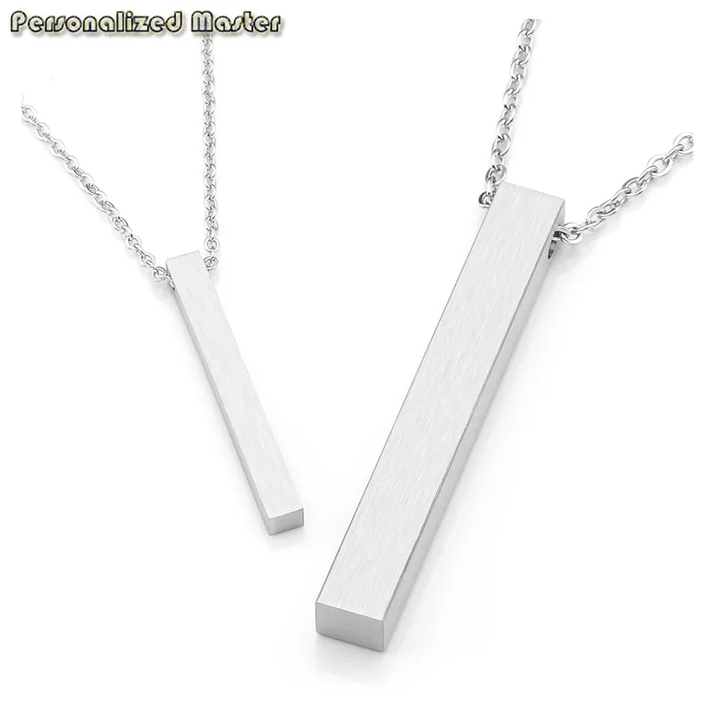 Personalized Master Engraved Initial Name Stainless Steel Square Stick Vertical Cuboid Bar Pendant Necklaces for Couples gift
Personalized Master Engraved Initial Name Stainless Steel Square Stick Vertical Cuboid Bar Pendant Necklaces for Couples gift