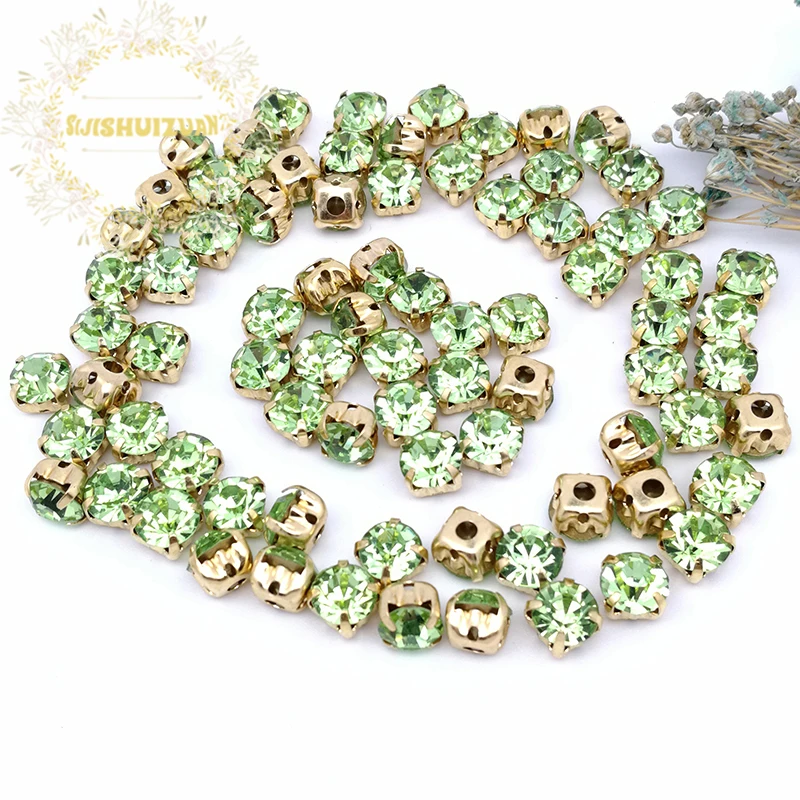 3mm 4mm 5mm 6mm 7mm 8mm Light Green Diamond Shape Glass Crystal Rhinestones With Gold Claw Diy Wedding Dress Accessories
3mm 4mm 5mm 6mm 7mm 8mm Light Green Diamond Shape Glass Crystal Rhinestones With Gold Claw Diy Wedding Dress Accessories
