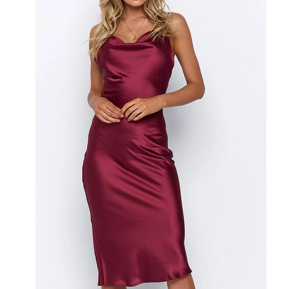 Summer New Style Women Fashion Solid High Elastic Sleeveless Camis V-Neck Sexy Dress Elegant Middle Celebrity Party Dresses
Summer New Style Women Fashion Solid High Elastic Sleeveless Camis V-Neck Sexy Dress Elegant Middle Celebrity Party Dresses
