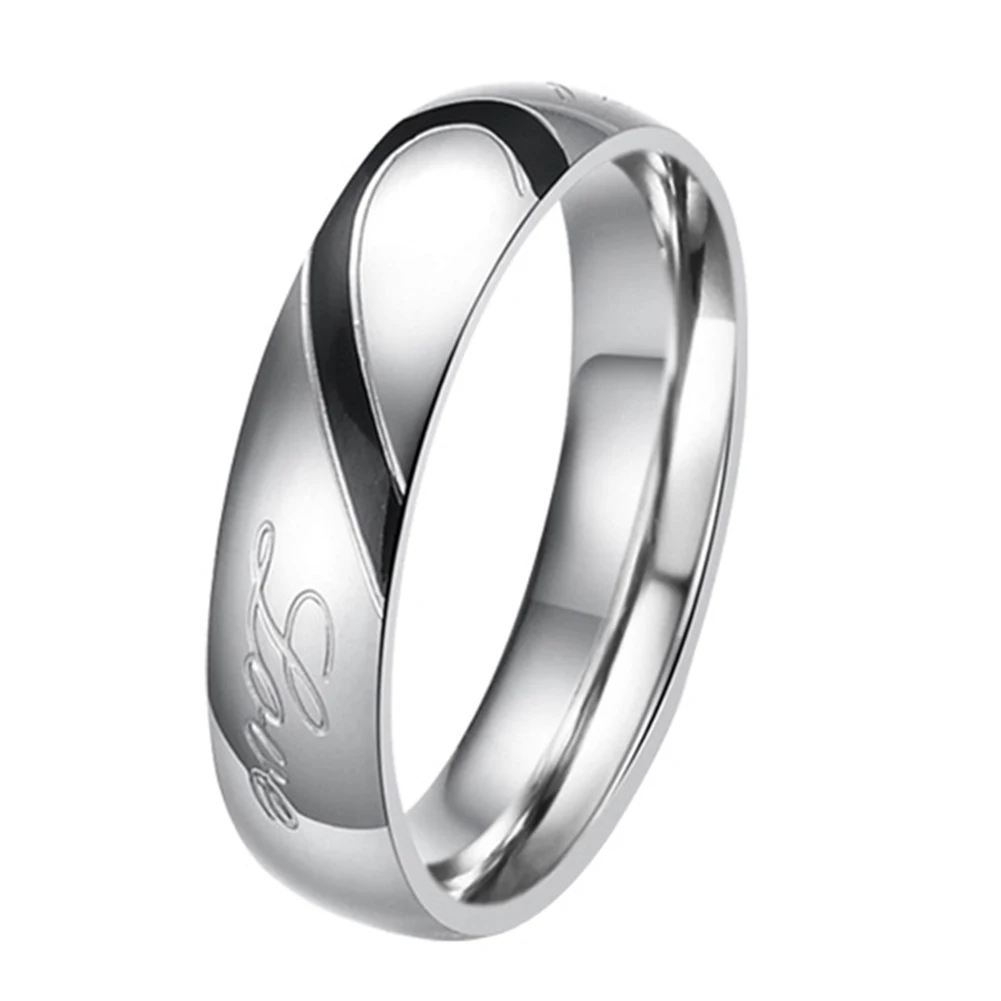 Fashion Rings Unisex Letters Titanium Steel Finger Rings Silver Plated Half Heart Couple Wedding Rings Men Women Jewelry Gifts
Fashion Rings Unisex Letters Titanium Steel Finger Rings Silver Plated Half Heart Couple Wedding Rings Men Women Jewelry Gifts