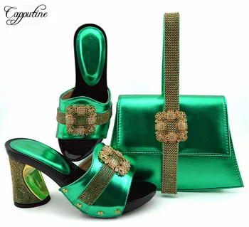 Hot sale green African lady shoes and bag set amazing pumps with handbag GFN1901, heel height 9cm
Hot sale green African lady shoes and bag set amazing pumps with handbag GFN1901, heel height 9cm