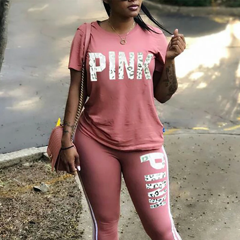 2019 Fashion Summer Women Sportwear Two Piece Set Short Sleeve Pants Letter Print Casual Tracksuit Set Overall Outfits
2019 Fashion Summer Women Sportwear Two Piece Set Short Sleeve Pants Letter Print Casual Tracksuit Set Overall Outfits