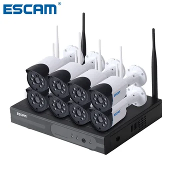 

ESCAM WNK804 8ch 720P Wireless NVR kit Outdoor IR Night Vision IP Camera wifi Camera kit Home Security System Surveillance