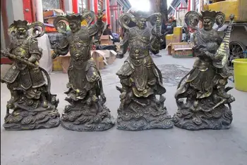 26" Tibet Myth Bronze Gild Four major Kings Buddhism Fane protect God Buddha set
26" Tibet Myth Bronze Gild Four major Kings Buddhism Fane protect God Buddha set