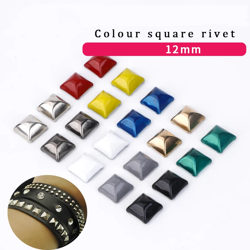 10 pcs Colorful square rivet manual diy leather hardware accessories pyramid shape 12mm rivet for bags 10 colors
10 pcs Colorful square rivet manual diy leather hardware accessories pyramid shape 12mm rivet for bags 10 colors