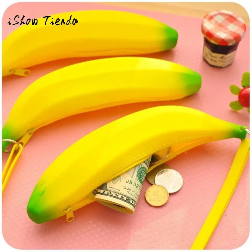 Silicone Portable Banana Coin Pencil Storage Bag Case Purse Unisex Men Women Novelty Metal Zipper Waterproof packaging 21x4x5 cm
Silicone Portable Banana Coin Pencil Storage Bag Case Purse Unisex Men Women Novelty Metal Zipper Waterproof packaging 21x4x5 cm