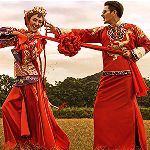 Dragon Phoenix Couple Ancient Chinese style wedding costume hanfu for bride and groom Republican Period Xiuhefu
Dragon Phoenix Couple Ancient Chinese style wedding costume hanfu for bride and groom Republican Period Xiuhefu