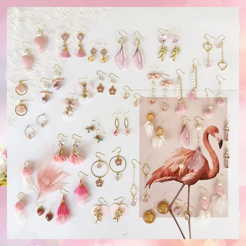 MuHan 2019 Pink Handmade Tassel Wing Flower Long Earrings for Women Trendy Allergy Big Drop Earrings Jewelry Girl Christmas Gift
MuHan 2019 Pink Handmade Tassel Wing Flower Long Earrings for Women Trendy Allergy Big Drop Earrings Jewelry Girl Christmas Gift