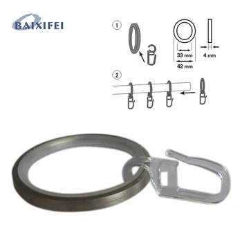 50 Pcs D42mm Rings with sliding insert and folding hook , Curtain Rod Rings for Window Decoration
50 Pcs D42mm Rings with sliding insert and folding hook , Curtain Rod Rings for Window Decoration